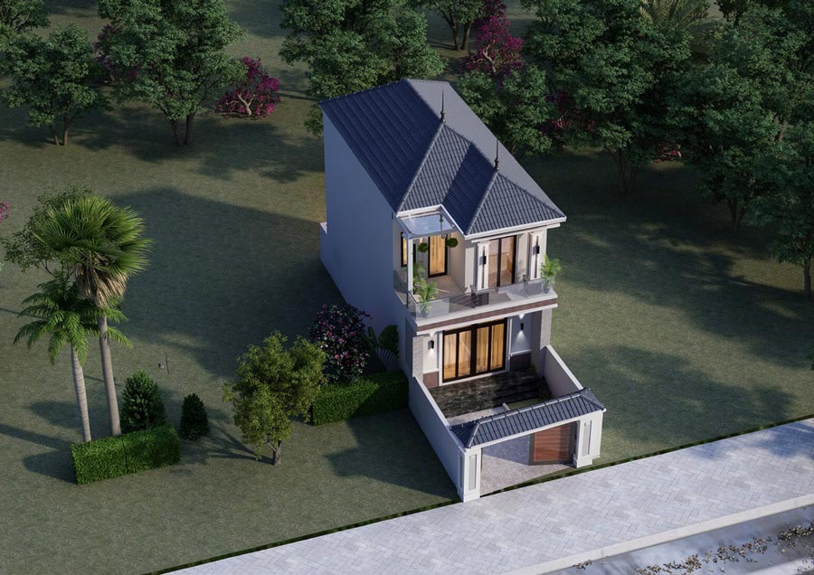 Mẫu thiết kế nhà cấp 4 2 tầng mái Nhật