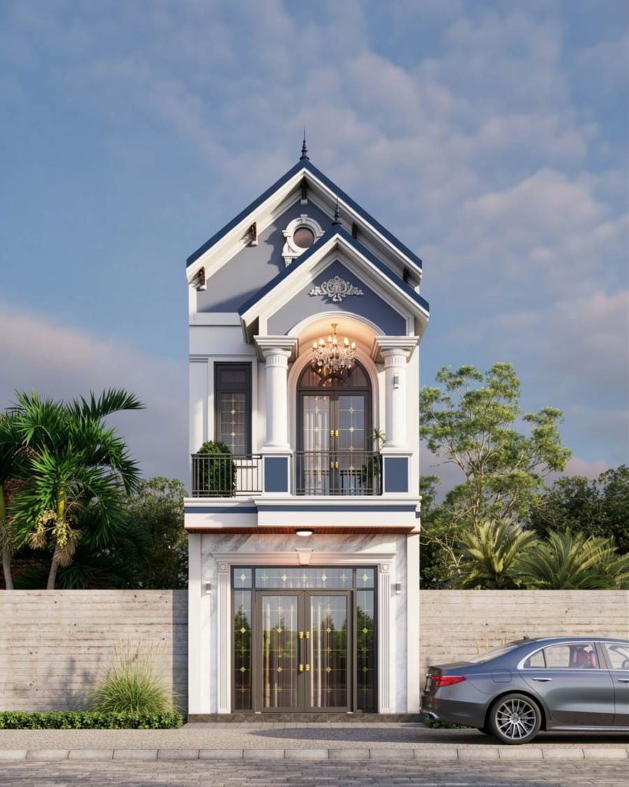 Mẫu nhà cấp 4 2 tầng mái Thái