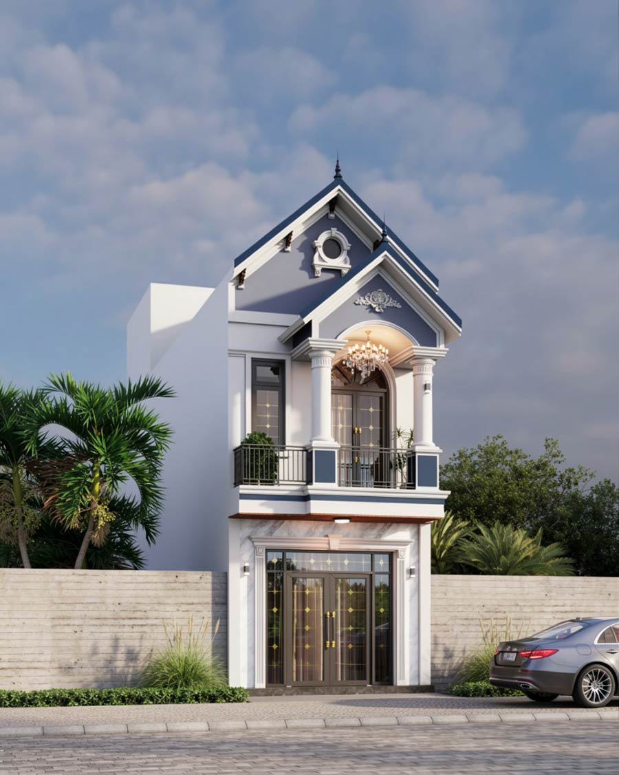 Mẫu nhà cấp 4 2 tầng mái Thái