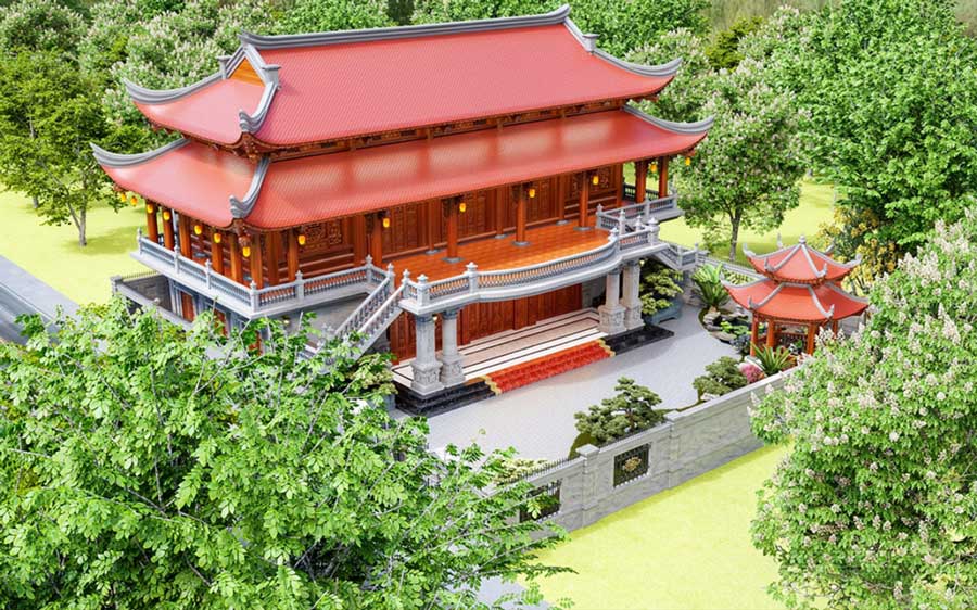 Mẫu nhà vườn 5 gian 2 tầng
