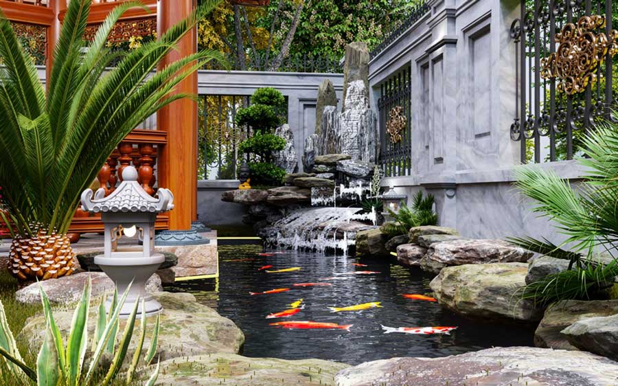 Mẫu nhà vườn 5 gian 2 tầng