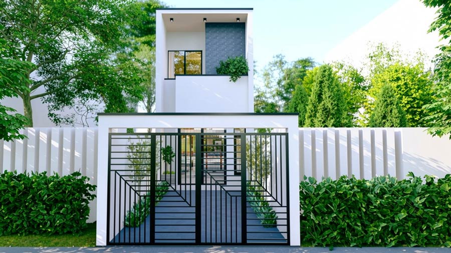Mẫu nhà 2 tầng 20m2 tối giản