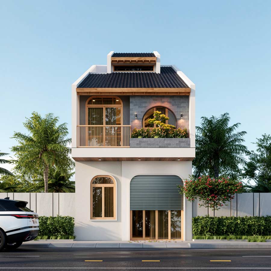 Mẫu nhà 20m2 thiết kế lệch tầng
