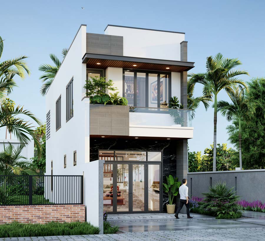 Mẫu nhà ống 2 tầng 4.5x15m