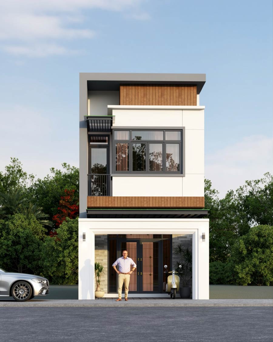 Mẫu nhà ống 2 tầng 4.5x15m