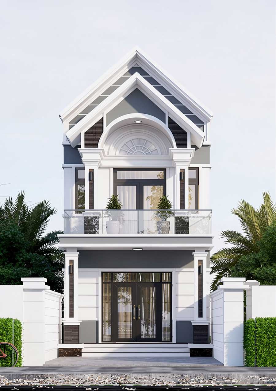 Mẫu thiết kế nhà 2 tầng 4.5x18m