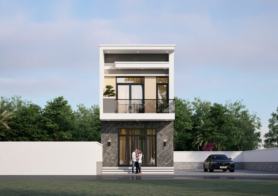 Mẫu thiết kế nhà 2 tầng 4.5x18m