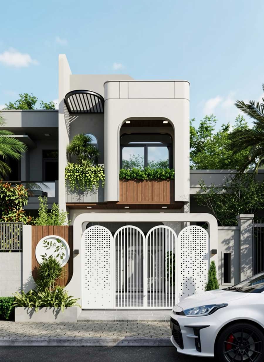 Thiết kế nhà 2 tầng 40m2 hiện đại