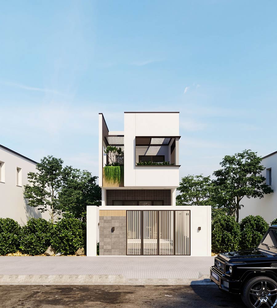 Mẫu thiết kế nhà 40m2 2 tầng tối giản