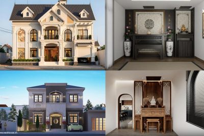 35+ Thiết kế nhà 2 tầng có phòng thờ tầng 1 đẹp, tiện nghi 2026