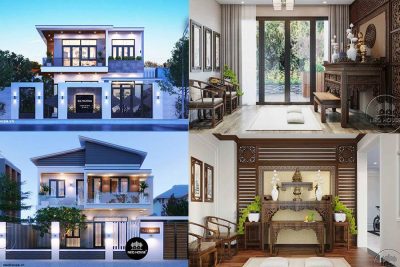 60+ Mẫu thiết kế nhà 2 tầng có phòng thờ tầng 2 chuẩn phong thủy