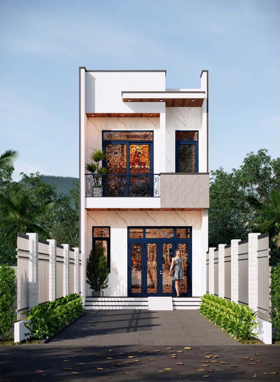 Thiết kế nhà 30m2 2 tầng phong cách tối giản