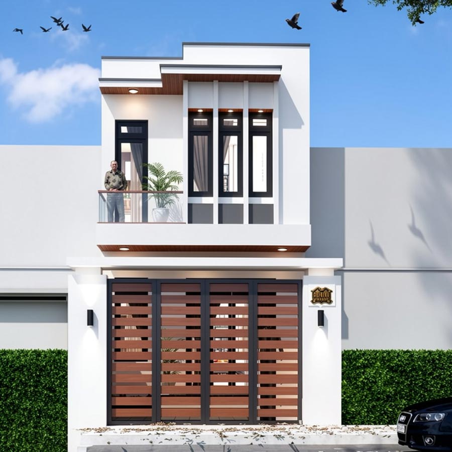 Thiết kế nhà 30m2 2 tầng phong cách tối giản