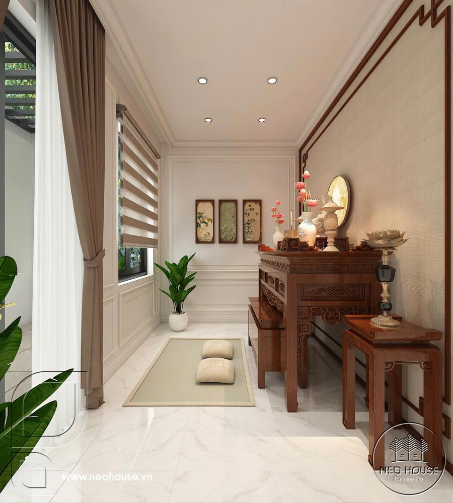 Nhà 2 tầng nên ưu tiên đặt bàn thờ ở vị trí cao nhất