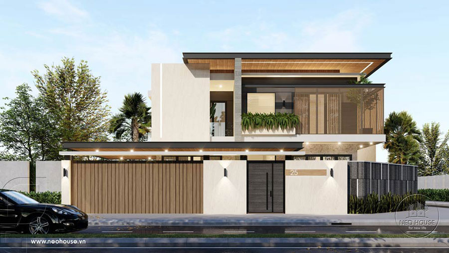 Phối cảnh nhà 2 tầng hiện đại