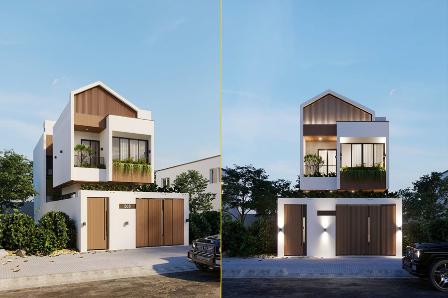 Sử dụng màu sắc và vật liệu ngoại thất