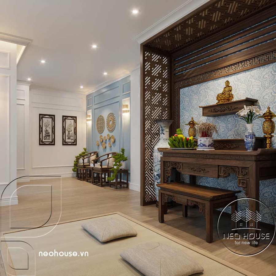 Tầm quan trọng của việc chọn vị trí đặt bàn thờ nhà 2 tầng