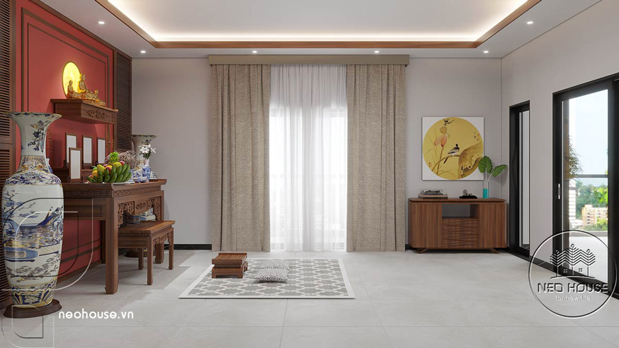 Thiết kế phòng thờ không được hướng thẳng ra cửa