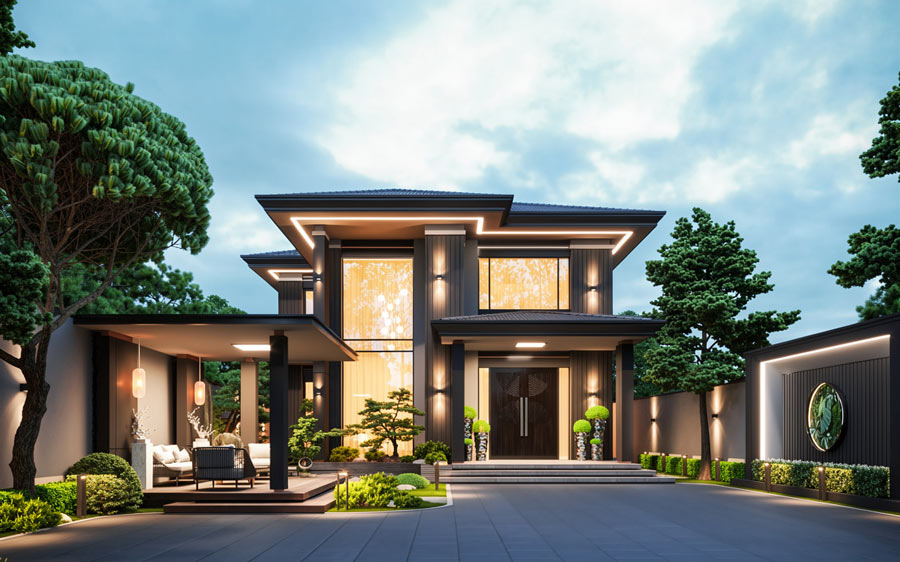 Đặc điểm nổi bật của nhà 2 tầng mặt tiền 11m