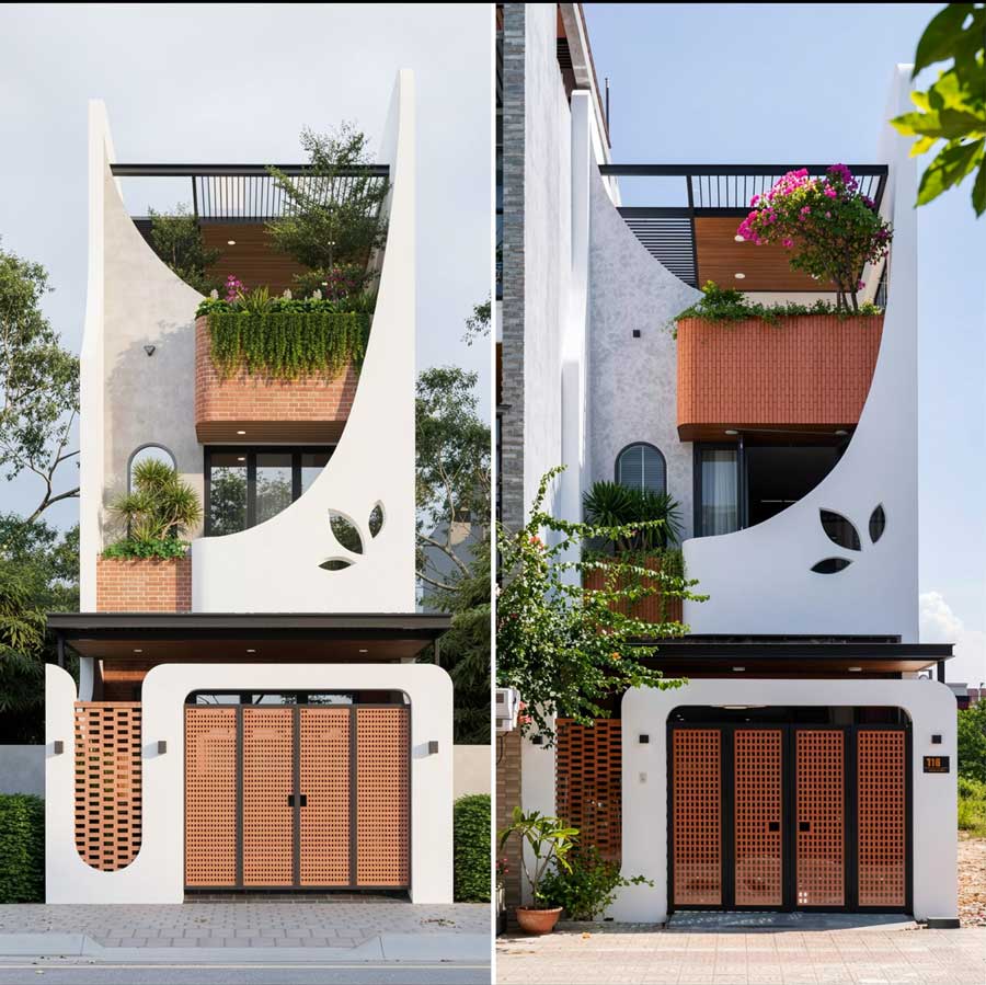 Kinh nghiệm thiết kế xây nhà 2 tầng 1 tum 80m2 đẹp, tiết kiệm