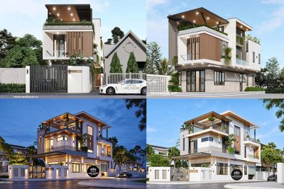 30+ Mẫu nhà 2 tầng 1 tum mái tôn đẹp, hiện đại & tiết kiệm