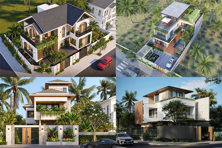 20+ Mẫu nhà chữ L 2 tầng 1 tum đẹp, tối ưu công năng 2026