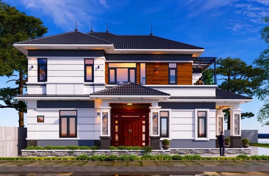 Mẫu nhà 2 tầng diện tích 12x15m