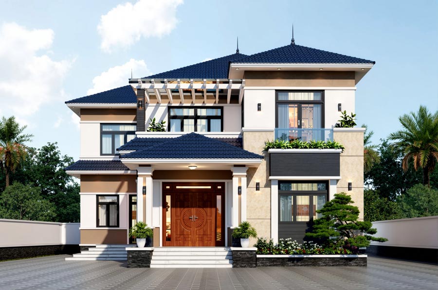 Mẫu nhà 2 tầng diện tích 12x15m