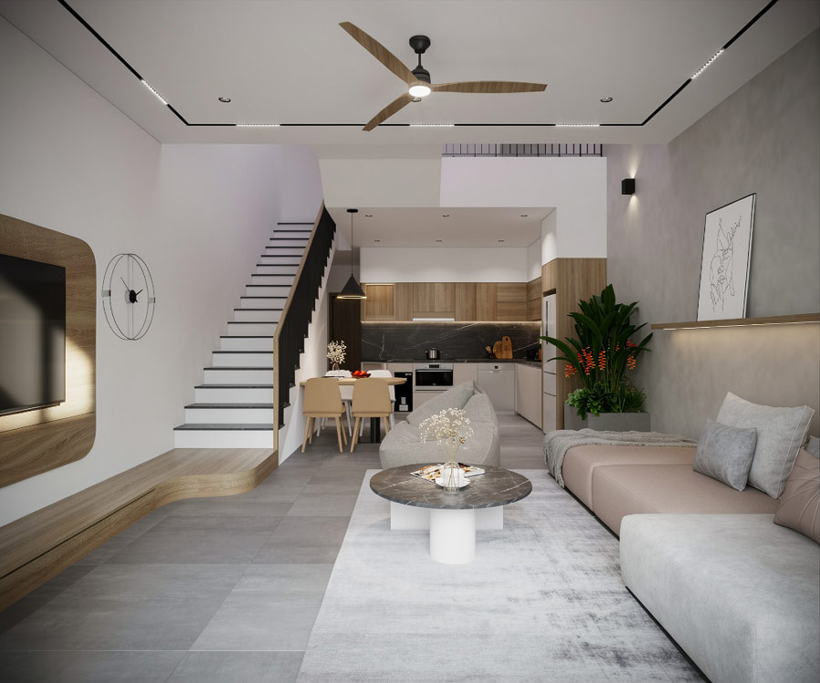 Chi phí hoàn thiện nội thất nhà 2 tầng 30m2