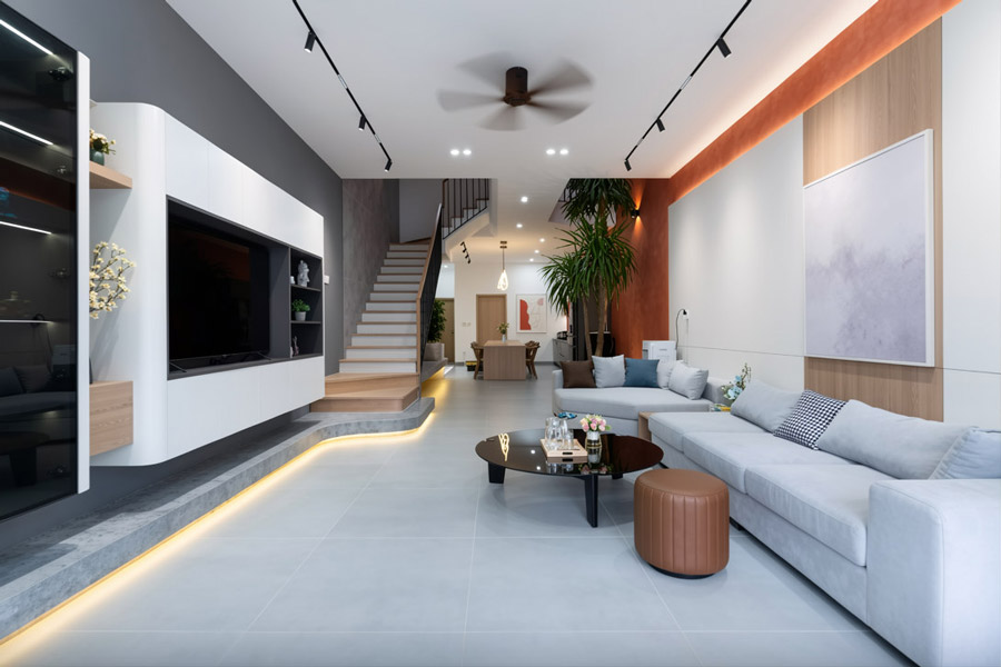 Chi phí thi công hoàn thiện nội thất nhà 2 tầng 45m2