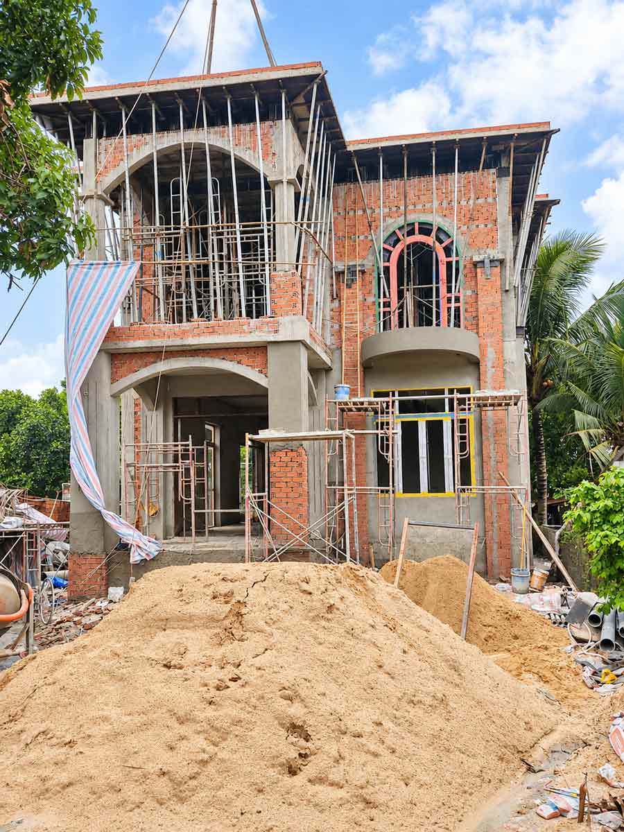 Chi phí thi công phần thô nhà 2 tầng 40m2