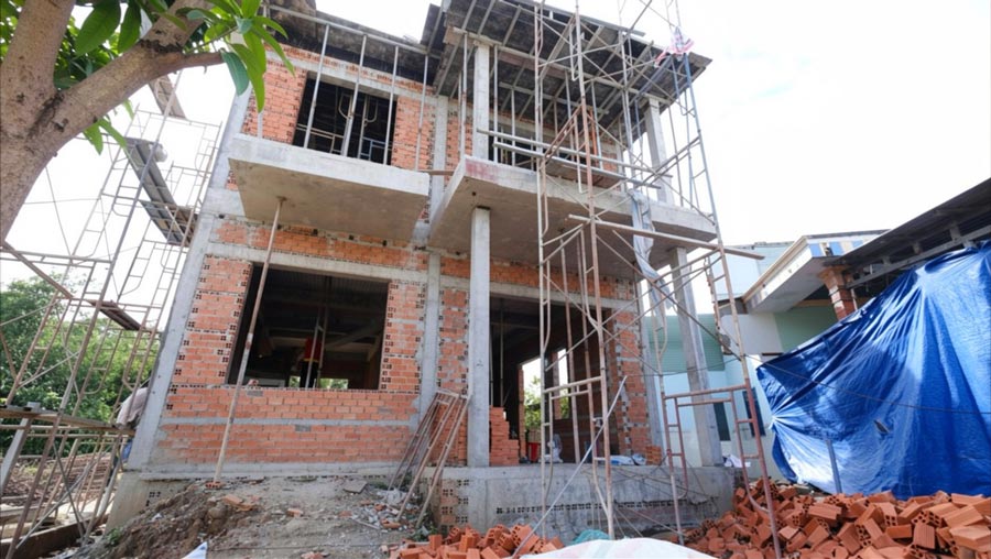 Chi phí thi công phần thô nhà 2 tầng 75m2