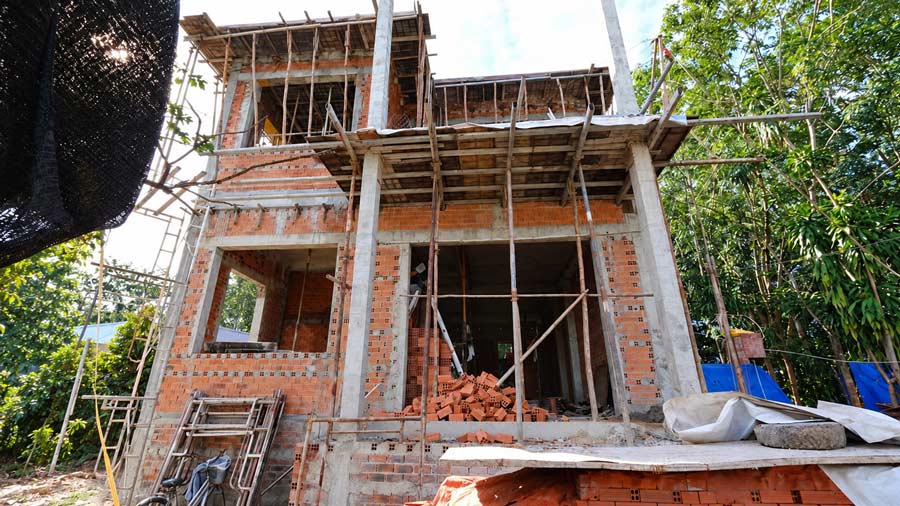 Chi phí thi công phần thô nhà 2 tầng 90m2