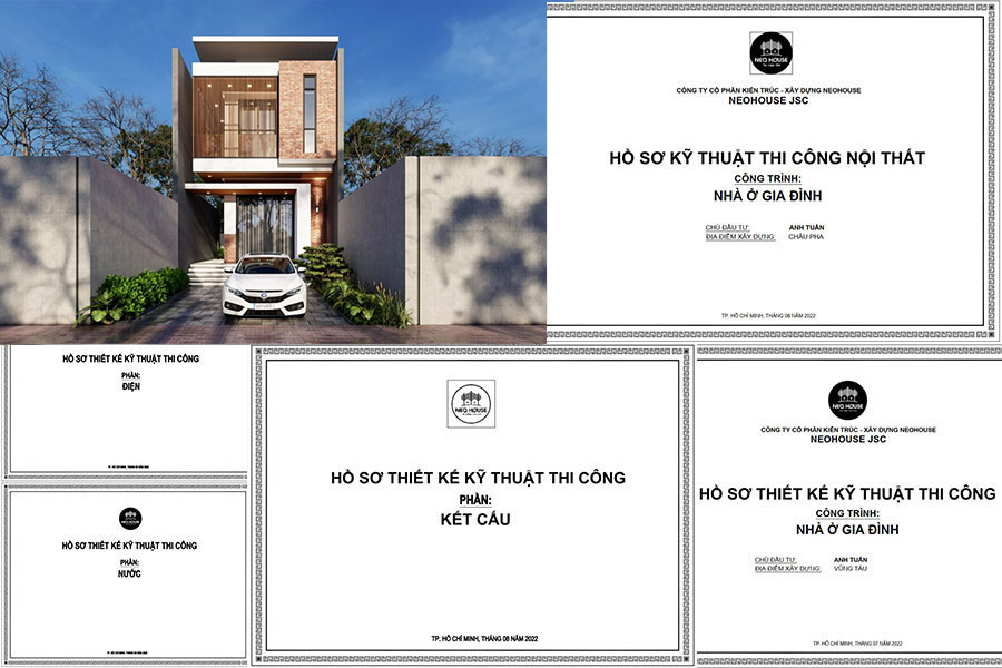Chi phí hồ sơ bản vẽ thiết kế nhà 2 tầng 50m2