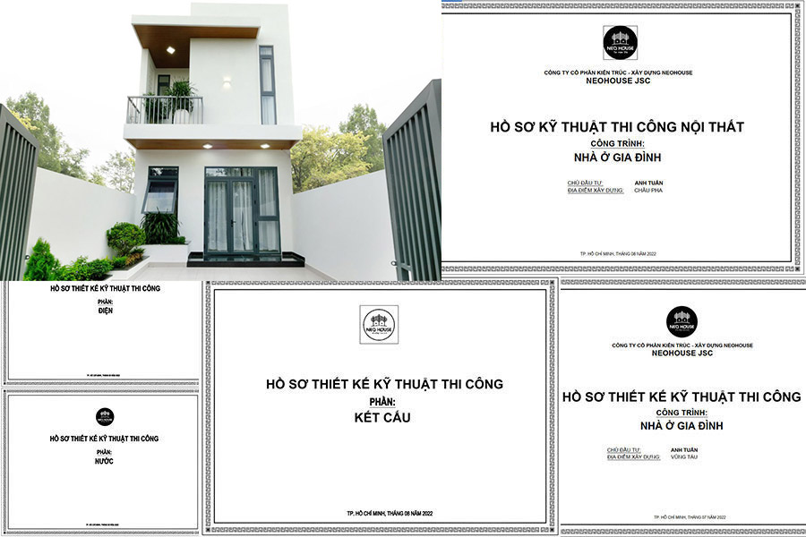Chi phí bản vẽ thiết kế nhà 2 tầng 70m2