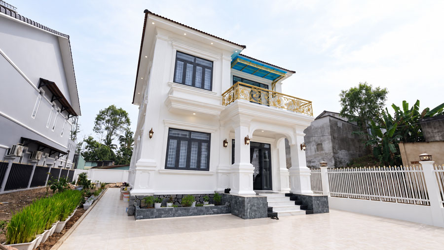 Chi phí xây hoàn thiện kiến trúc nhà 2 tầng 100m2