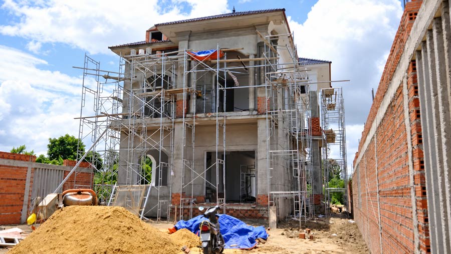 Đơn giá xây thô và nhân công hoàn thiện nhà 2 tầng 120m2