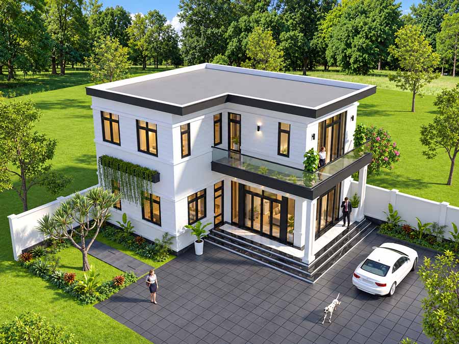Lưu ý quan trọng khi thiết kế xây nhà chữ L 2 tầng 400 triệu