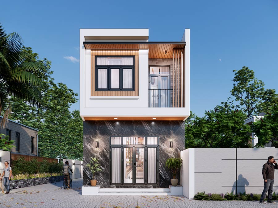 Mẫu nhà 2 tầng 900 triệu 2 phòng ngủ