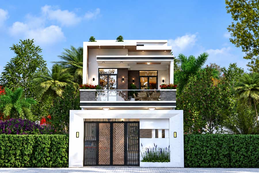 Mẫu nhà 2 tầng 900 triệu 3 phòng ngủ