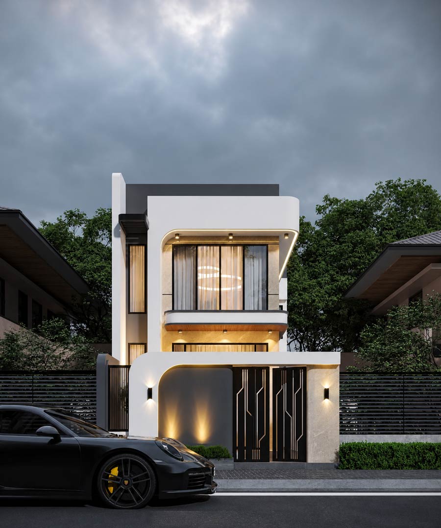 Mẫu nhà 2 tầng 900 triệu hiện đại