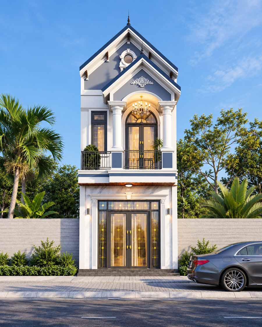 Mẫu nhà 2 tầng 900 triệu mái Thái