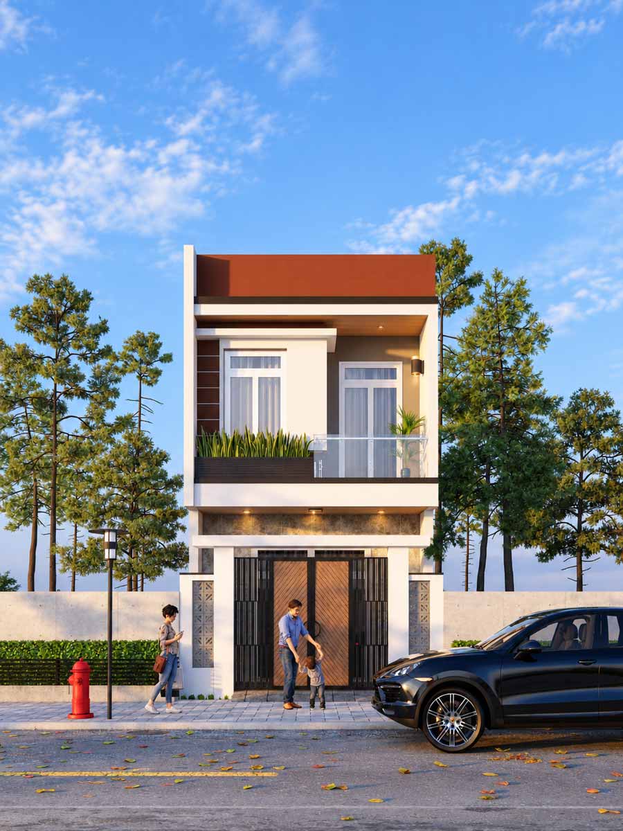 Mẫu nhà 2 tầng 900 triệu ở nông thôn