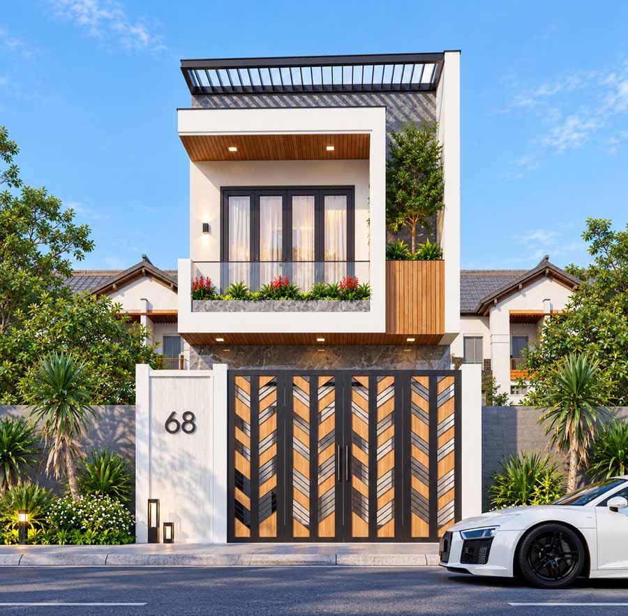 Mẫu nhà 2 tầng 900 triệu ở nông thôn