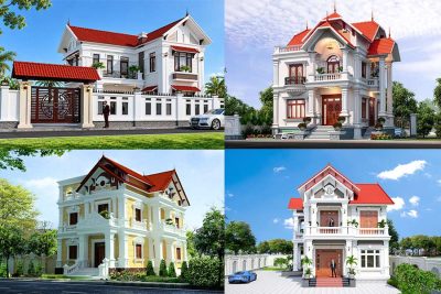 Mẫu thiết kế nhà 2 tầng mái ngói đỏ đẹp, ấn tượng nhất