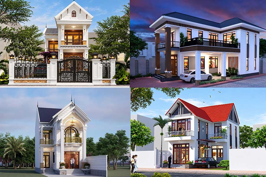 15+ Mẫu nhà chữ L 2 tầng 60m2 đẹp hiện đại, tiện nghi 2026