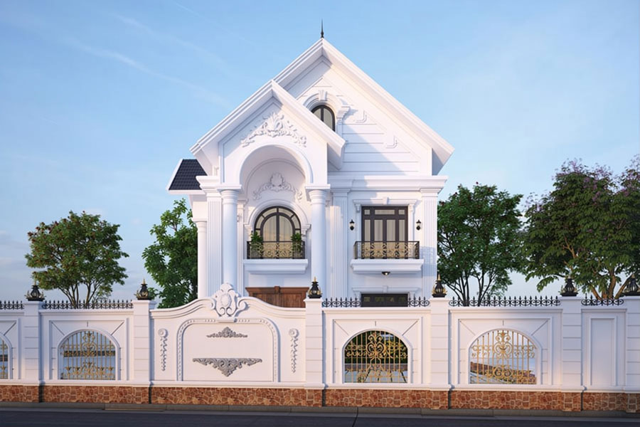 Mẫu nhà mái Thái 2 tầng 4 phòng ngủ 140m2