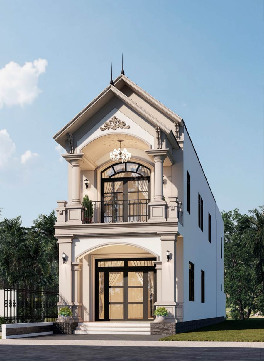Mẫu nhà mái Thái 2 tầng 4 phòng ngủ 6x15m
