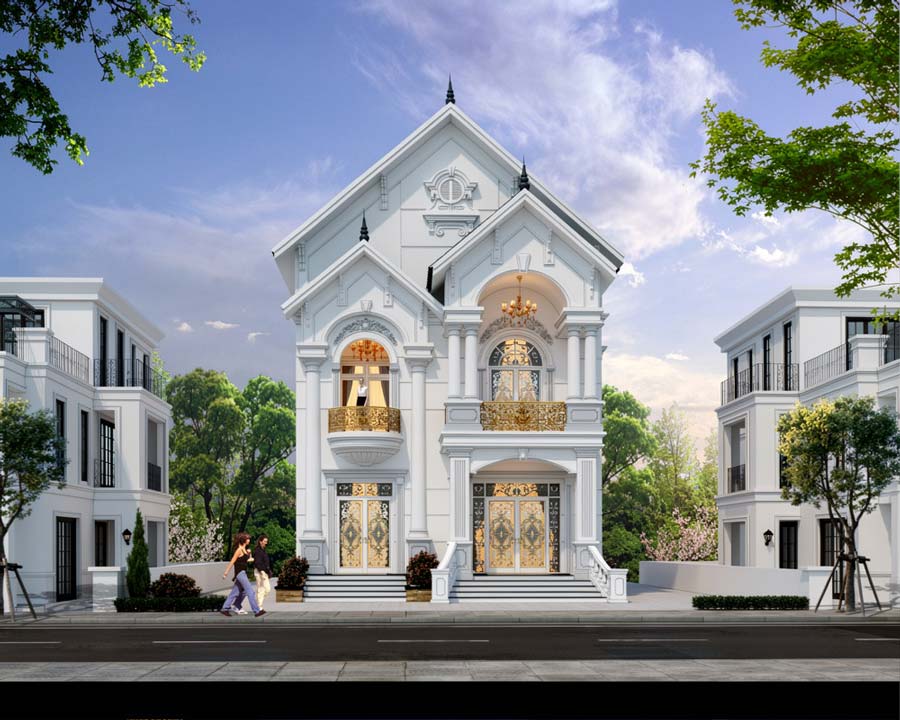 Mẫu nhà mái Thái 2 tầng 8x15m