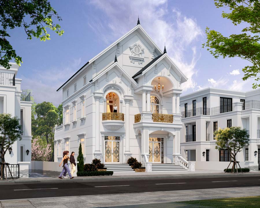 Mẫu nhà mái Thái 2 tầng 8x15m